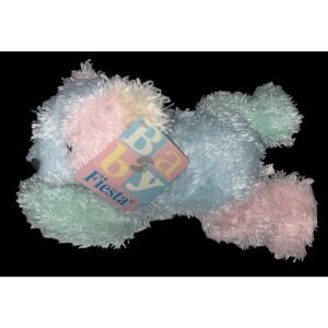 Vintage Fiesta Baby Bear Beans Pastel Stuffed Plush 2000 New Lovey Color Block